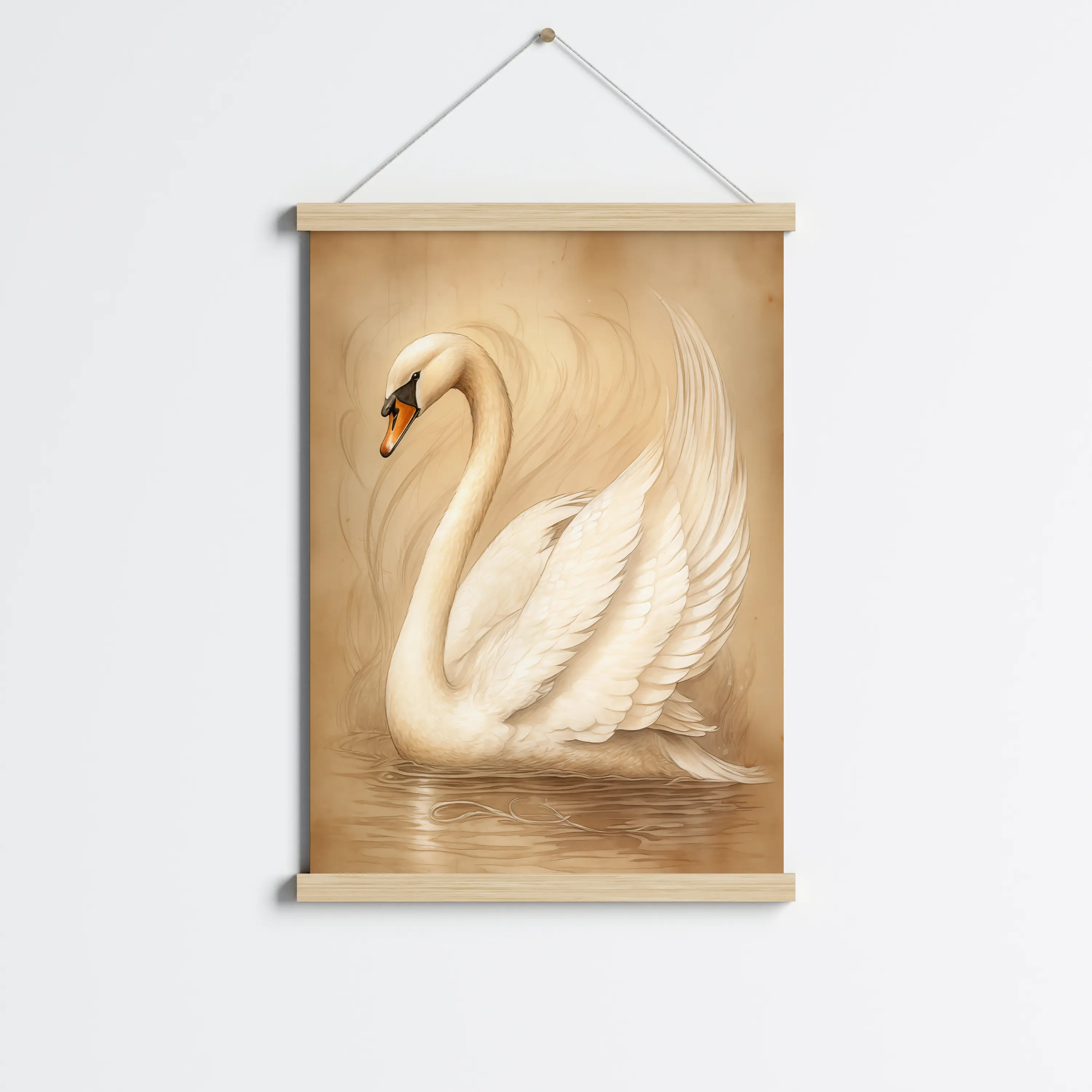 פוסטר לתליה | Abstract art swan