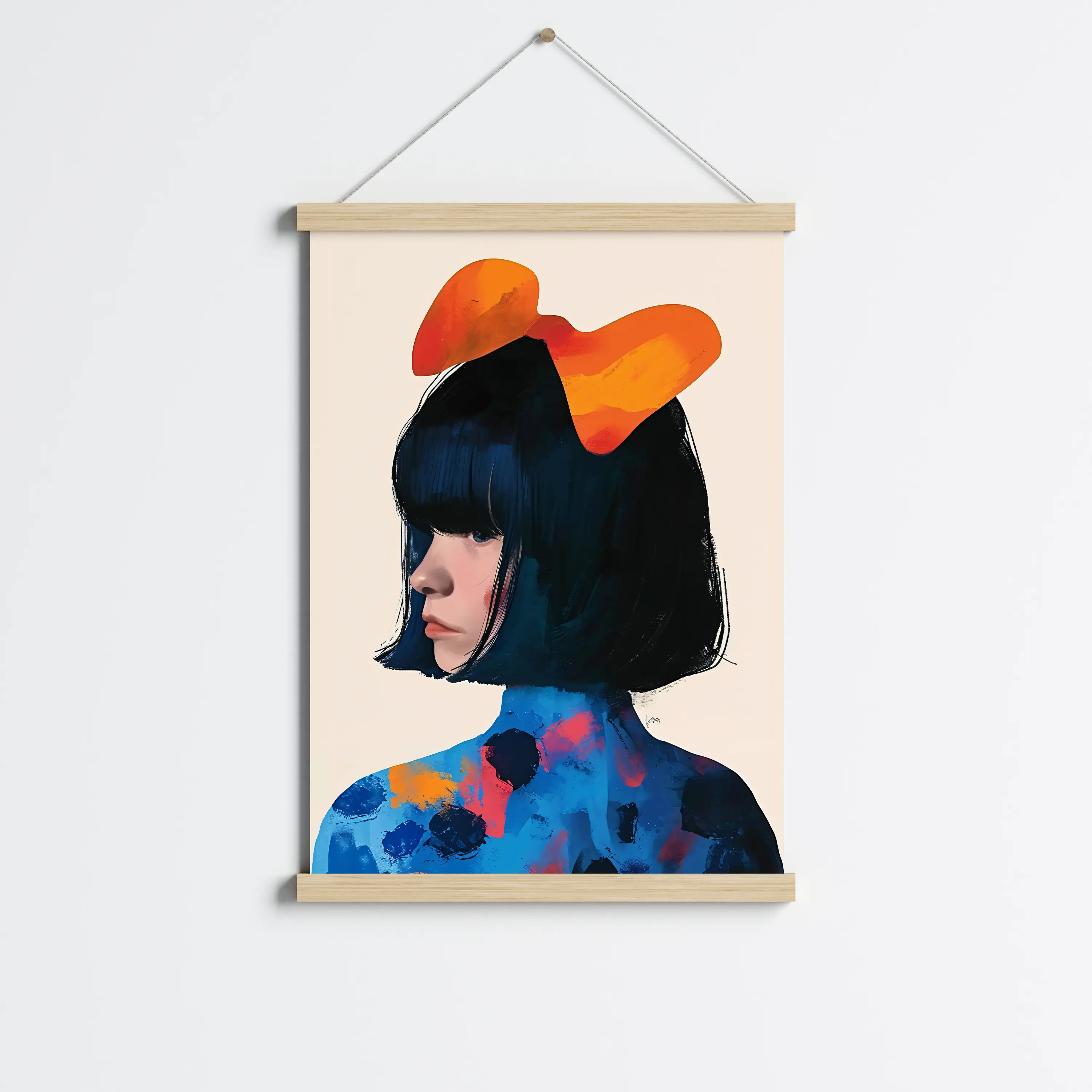 פוסטר לתליה | Abstract art mysterious girl 2