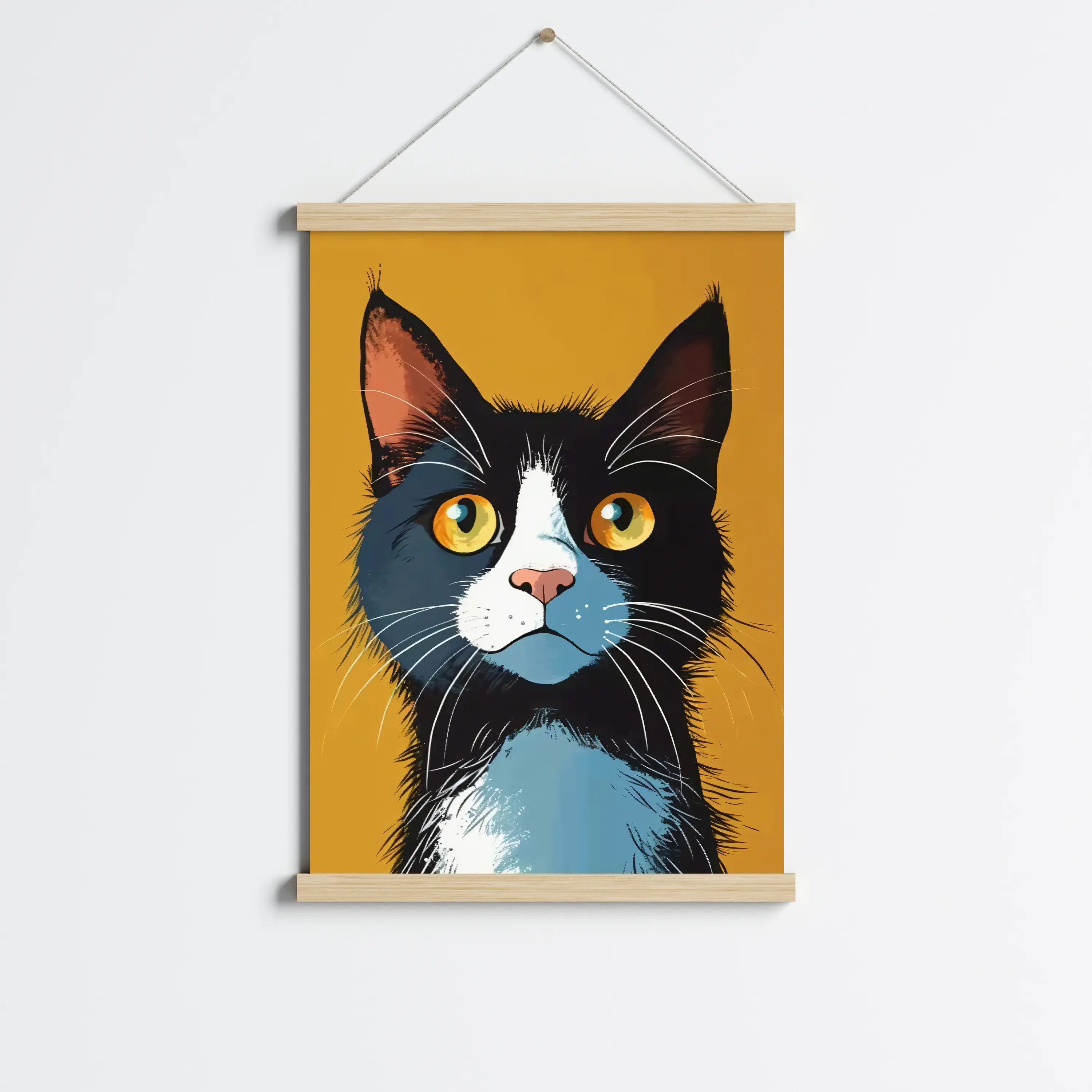 פוסטר לתליה | Abstract art cat