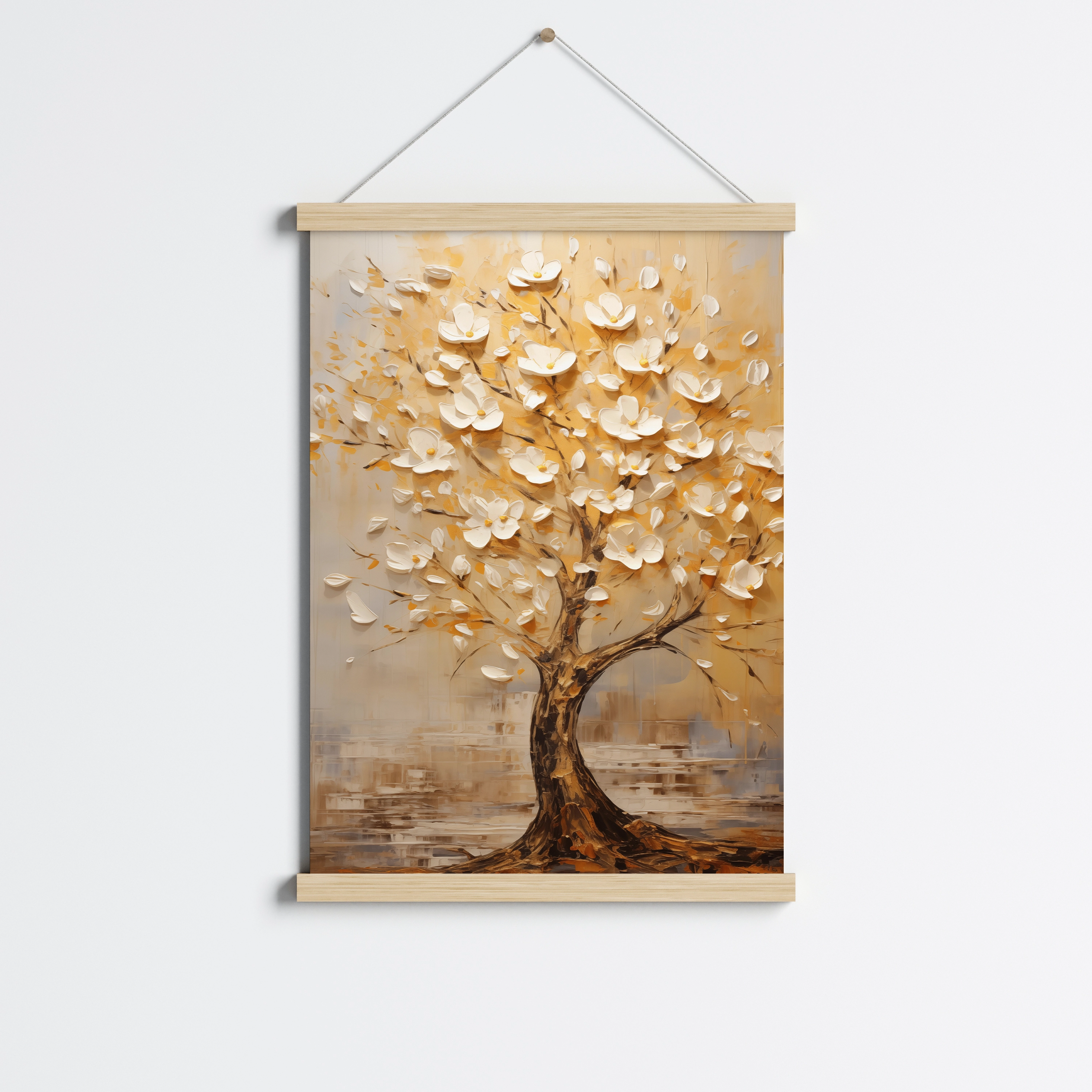 פוסטר לתליה | Abstract art gold tree