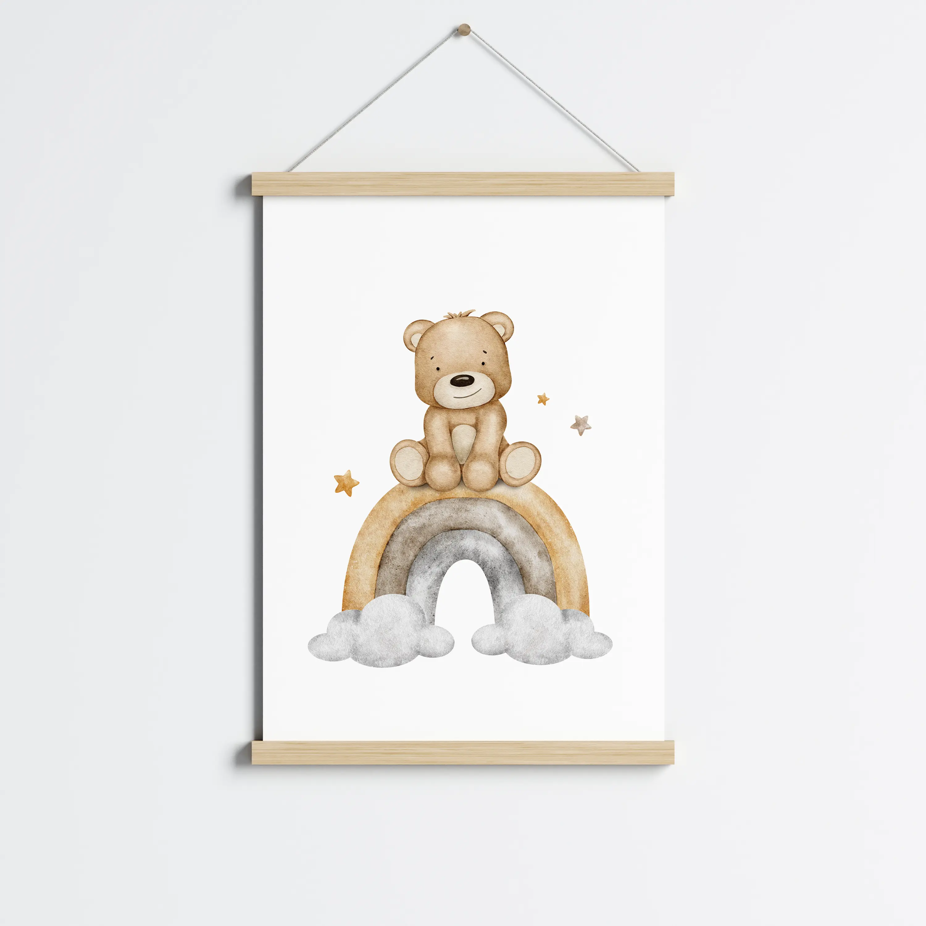 פוסטר לתליה | Boho Bear Rainbow