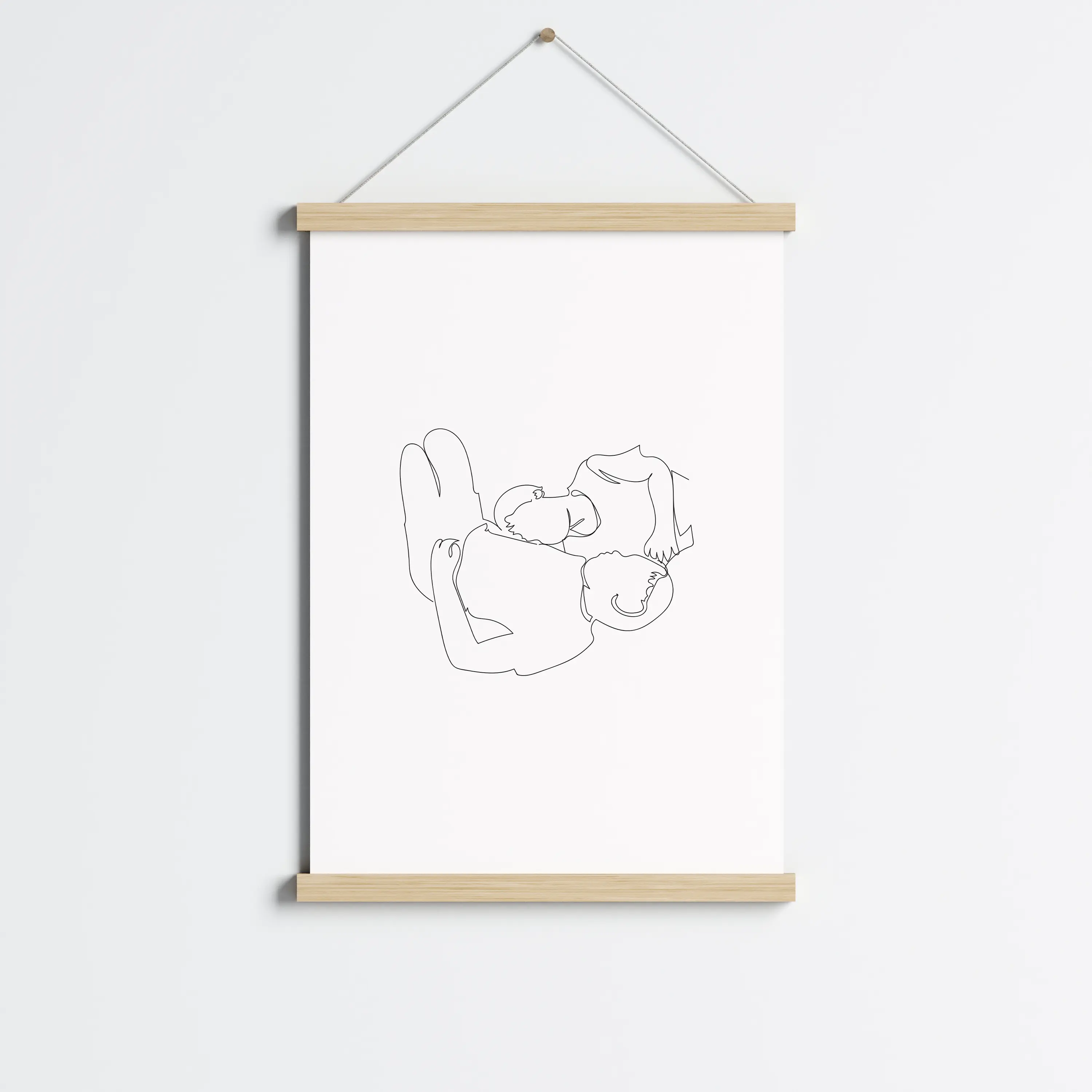 פוסטר לתליה | Sibling Serenity Line Art